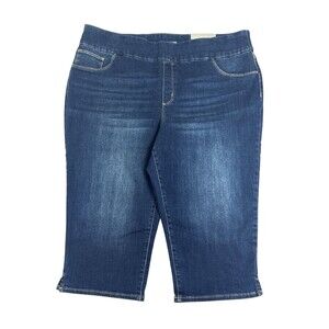 Chico’s Slim Leg Capri Jeans Women’s 18R Pull On Stretch Denim Dark Wash NWT